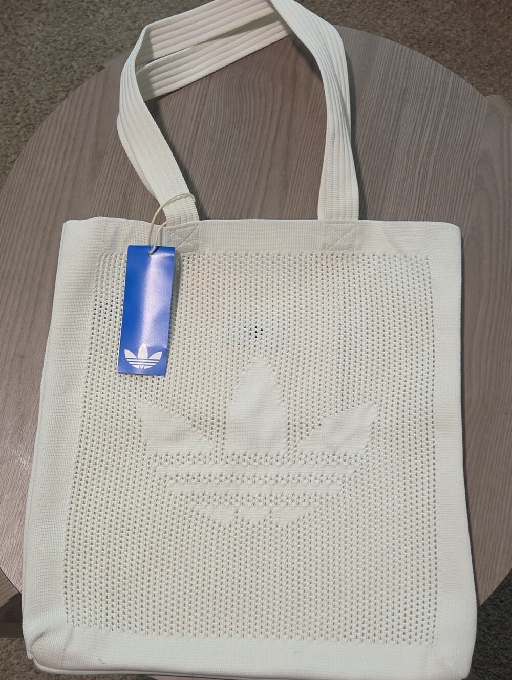 adidas Originals Crochet Perforated Trefoil Tote Shoulder Bag